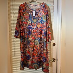 NWT bright paisley and Mandela dress. XXL
